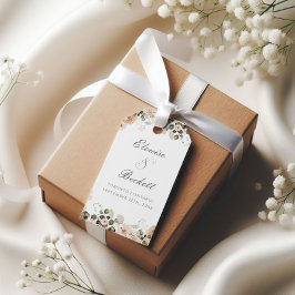 ヴィンテージピーチアンドセージ庭園の結婚式ギフトラベル ギフトタグ