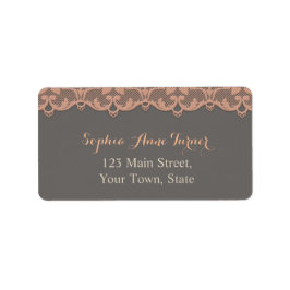 ヴィンテージピーチグレーレースカスタムモノグラム ラベル