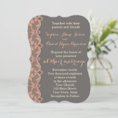 ヴィンテージピーチグレーレース結婚式招待状 招待状 (スタンド正面)