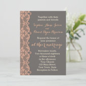 ヴィンテージピーチグレーレース結婚式招待状 招待状 (スタンド正面)