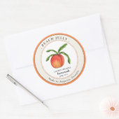 ヴィンテージピーチジェリージャムジャムジャムラールラベル ラウンドシール (封筒)