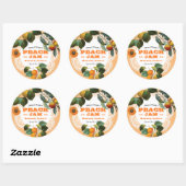 ヴィンテージピーチジャムラベル ラウンドシール (シート)