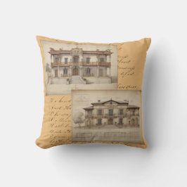 ヴィンテージピーチスクリプトアンドヴィラズ クッション