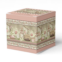 ヴィンテージピーチティー&バラキューブフェイスボックス