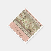 ヴィンテージピーチティー&バラナプキンス スタンダードカクテルナプキン (角)