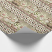 ヴィンテージピーチティー&バララッピング紙 ラッピングペーパー (角)