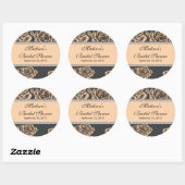 ヴィンテージピーチバラブライダルシャワーシール ラウンドシール (シート)