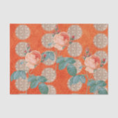 ヴィンテージピーチバラ巻取りパターンオレンジ日が差すこと 薄葉紙 (正面)