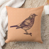 ヴィンテージピーチバードデザインレトロ装飾用クッション クッション (ブランケット)