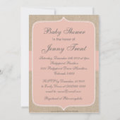 ヴィンテージピーチバーラップベビーシャワー招待状 招待状 (裏面)