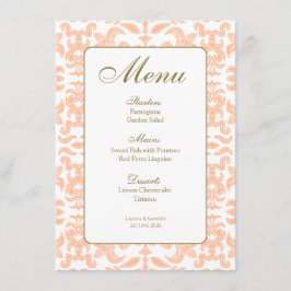 ヴィンテージピーチパターン（の模様が）あるメニュー メニュー