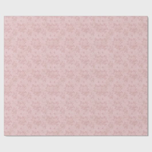 ヴィンテージピーチピンクアンティークダマスク ラッピングペーパー (フラット)