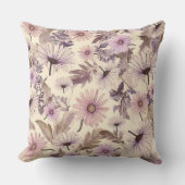 ヴィンテージピーチピンクフローラ クッション (正面)
