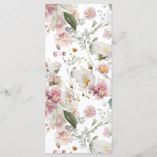 ヴィンテージピーチピンクラブは開花ブライダルシャワー メニュー (裏面)