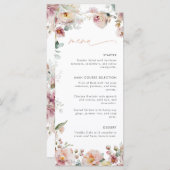 ヴィンテージピーチピンクラブは開花ブライダルシャワー メニュー (正面/裏面)