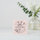 ヴィンテージピーチフローラひまわり名刺 スクエア名刺 (スタンド正面)