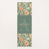 ヴィンテージピーチフローラウィリアムモリスモノグラム ヨガマット (正面)