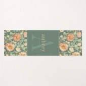 ヴィンテージピーチフローラウィリアムモリスモノグラム ヨガマット (正面(横))