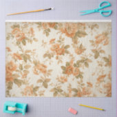 ヴィンテージピーチフローラデクページ 薄葉紙 (クラフト)