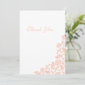 ヴィンテージピーチフローラバラレース結婚ズ サンキューカード (スタンド正面)