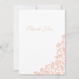 ヴィンテージピーチフローラバラレース結婚ズ サンキューカード