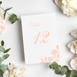 ヴィンテージピーチフローラバラレース結婚ズ テーブルナンバー