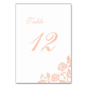ヴィンテージピーチフローラバラレース結婚ズ テーブルナンバー (裏面)