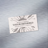 ヴィンテージピーチフローラヒマワリ マグネット名刺 (インサイチュ)