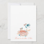 ヴィンテージピーチフローララブバードブライダルシャワー 招待状 (裏面)