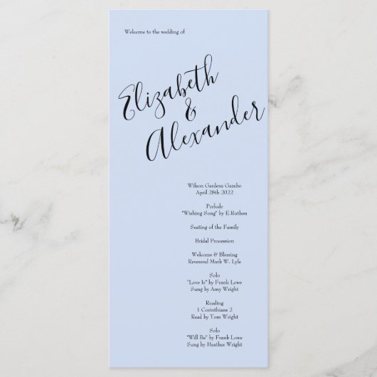 ヴィンテージピーチ結婚バラズライトブルー メニュー (正面)