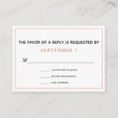 ヴィンテージピーチ赤面ピンクフローラウェディングRSVP エンクロージャーカード (正面)