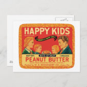 ヴィンテージピーナッツバター食品ラベル ポストカード (正面/裏面)