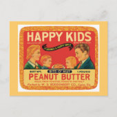 ヴィンテージピーナッツバター食品ラベル ポストカード (正面)