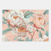 ヴィンテージピーニーパステルフローラギフト ラッピングペーパーシート (正面2)