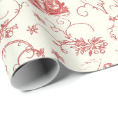 ヴィンテージピープル踊りレッドトワール ラッピングペーパー (ロールコーナー)