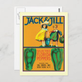 ヴィンテージピーマン食品ラベル ポストカード (正面/裏面)