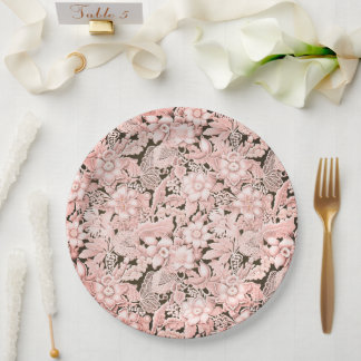 ヴィンテージピ結婚ンクのレース ペーパープレート