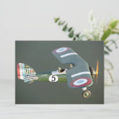 ヴィンテージファイター飛行機誕生日編集番号と写真 招待状 (スタンド正面)