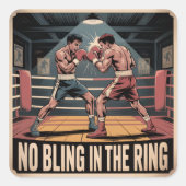 ヴィンテージファイトきらきら光るクラブ – リングや輪なし スクエアシール (正面)