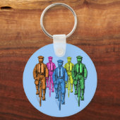 ヴィンテージファイブフェラスオンビクスイラストレーション キーホルダー (正面)