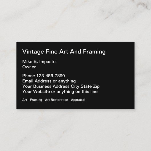 ヴィンテージファインアートギャラリー 名刺 (裏面)
