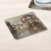 ヴィンテージファインアートパレ絵画ス スクエアペーパーコースター (アングル)