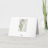 ヴィンテージファインアート、白と赤のチューリップ誕生日 カード (裏面)