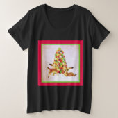 ヴィンテージファウズバイガムドロップクリスマスツリープラスサイズ プラスサイズTシャツ (デザイン正面)