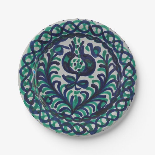 ヴィンテージファジャラウザグラナダスペインの陶器坊 ペーパープレート (正面)