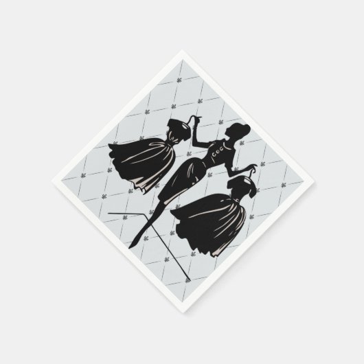 ヴィンテージファッショニスタシルエットナプキン スタンダードカクテルナプキン (角)