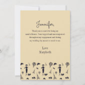 ヴィンテージファッションお礼メイド・オブ・オーナー(花嫁付き添い人)カード サンキューカード (裏面)