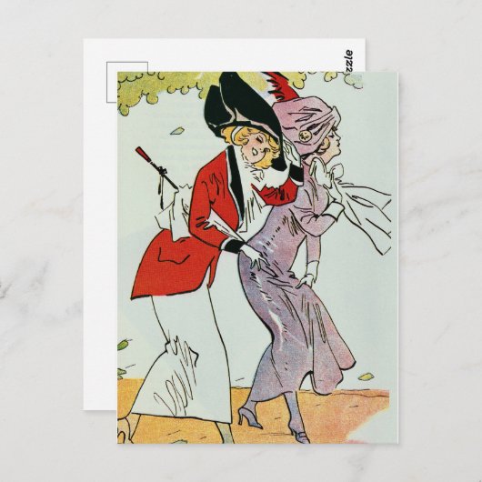 ヴィンテージファッションはがき ポストカード (正面/裏面)