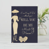 ヴィンテージファッションは私のメイド・オブ・オーナー(花嫁付き添い人)カード 招待状 (スタンド正面)