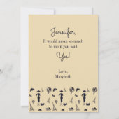 ヴィンテージファッションは私のメイド・オブ・オーナー(花嫁付き添い人)カード 招待状 (裏面)